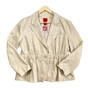V Christina Faux Leather Blazer Jacket Size Large NWT
